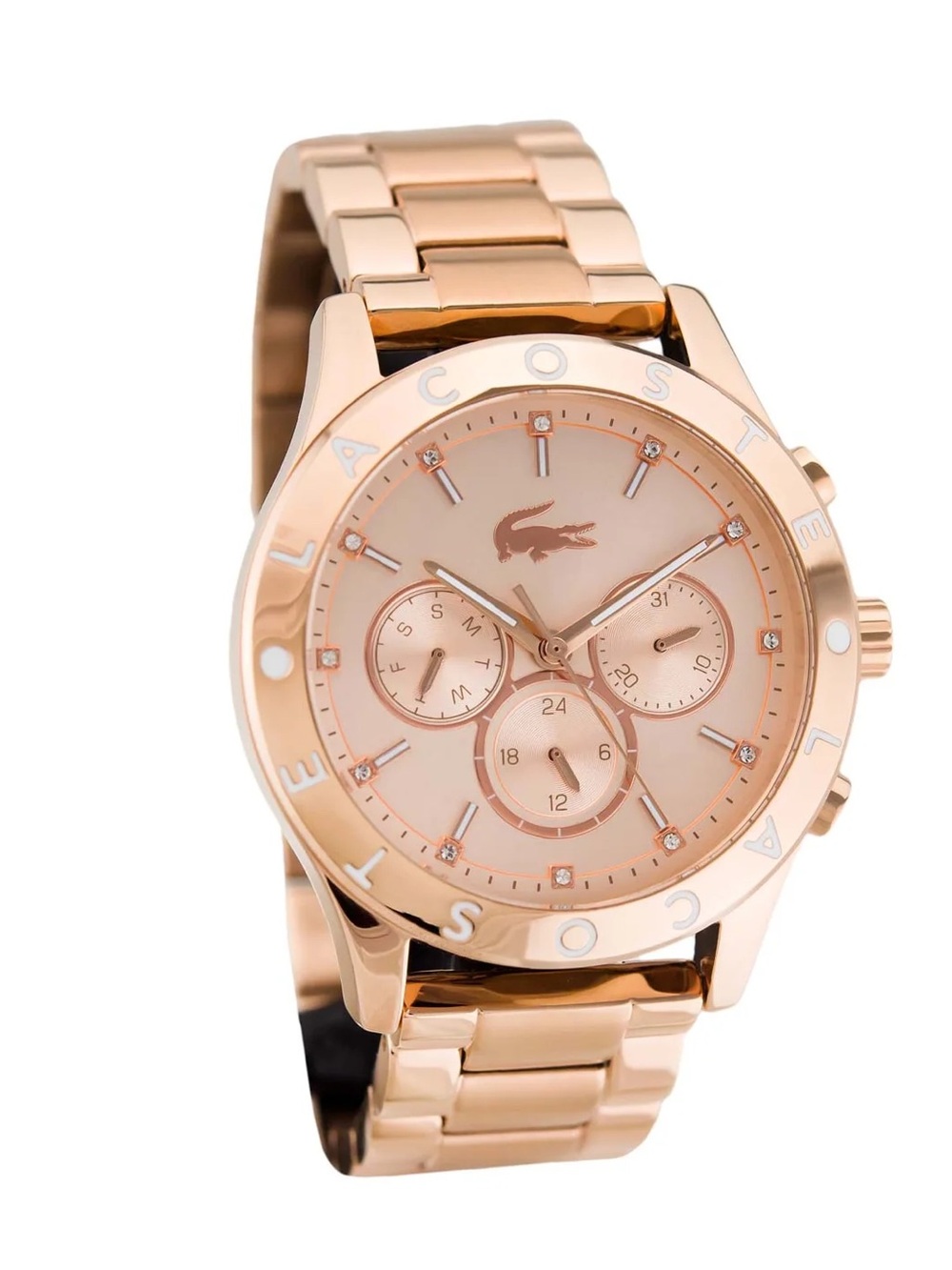 Lacoste Charlotte Rose Gold/Gold Women's Watch New in Box New Battery
